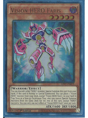 Vision HERO Faris - GFP2-EN059 - Ultra Rare 1st Edition