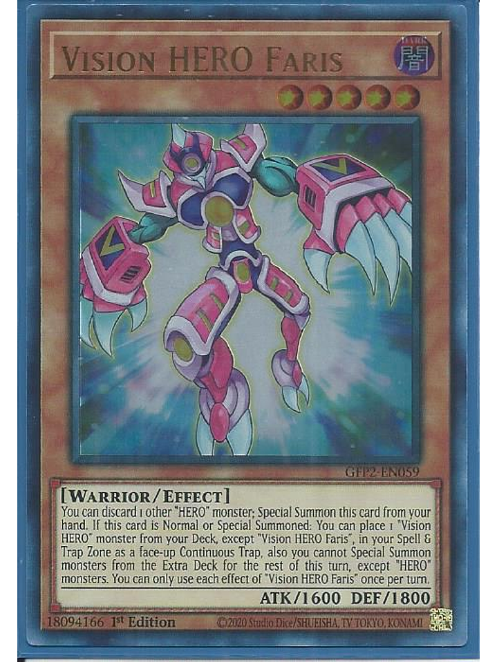 Vision HERO Faris - GFP2-EN059 - Ultra Rare 1st Edition 1