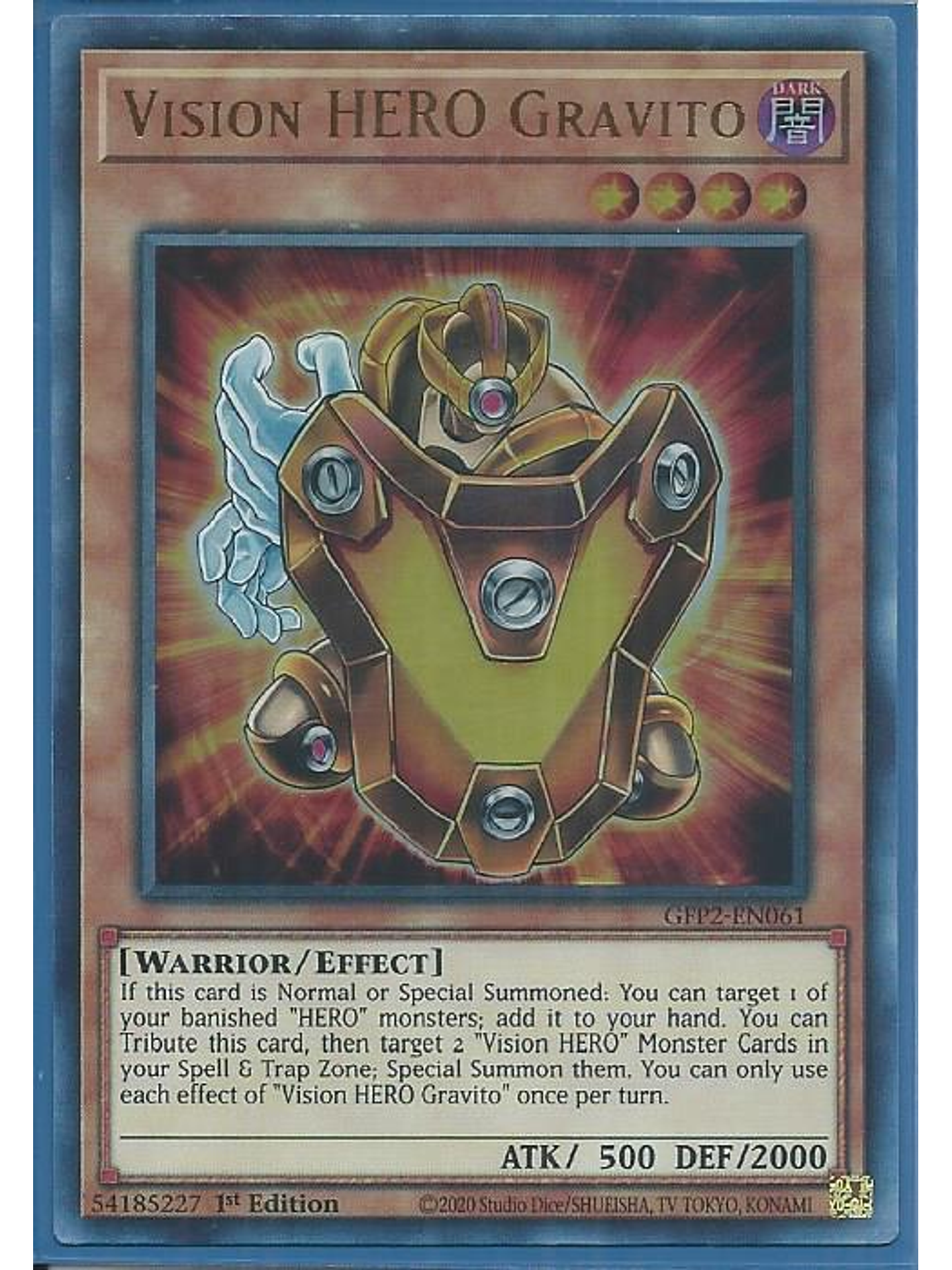 Vision HERO Gravito - GFP2-EN061 - Ultra Rare 1st Edition 1