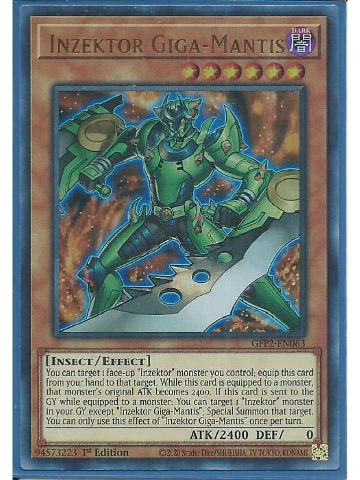 Inzektor Giga-Mantis - GFP2-EN063 - Ultra Rare 1st Edition 1