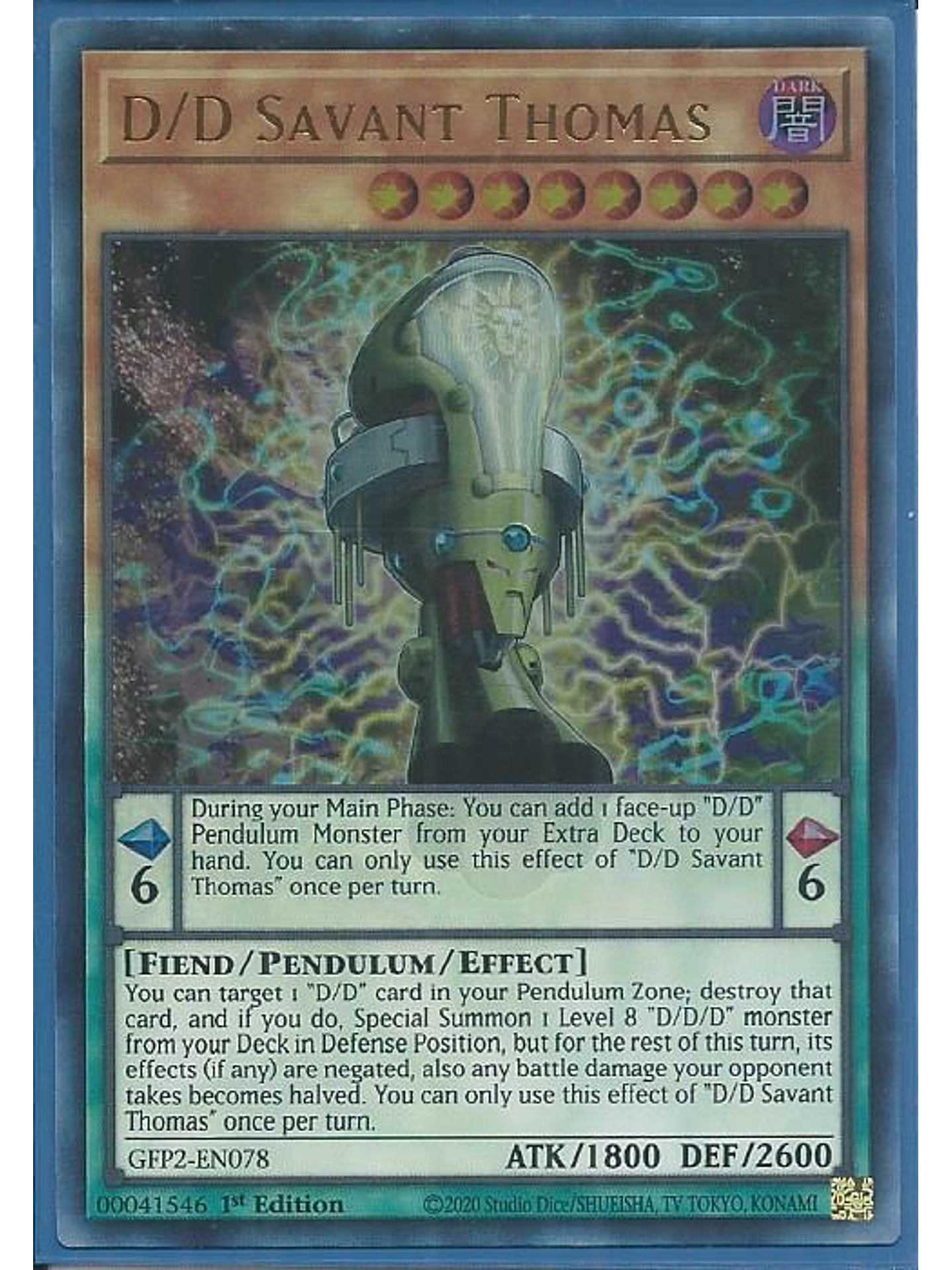 D/D Savant Thomas - GFP2-EN078 - Ultra Rare 1st Edition 1