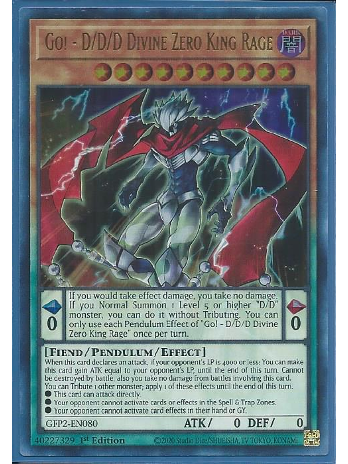 Go! - D/D/D Divine Zero King Rage - GFP2-EN080 - Ultra Rare 1st Edition 1