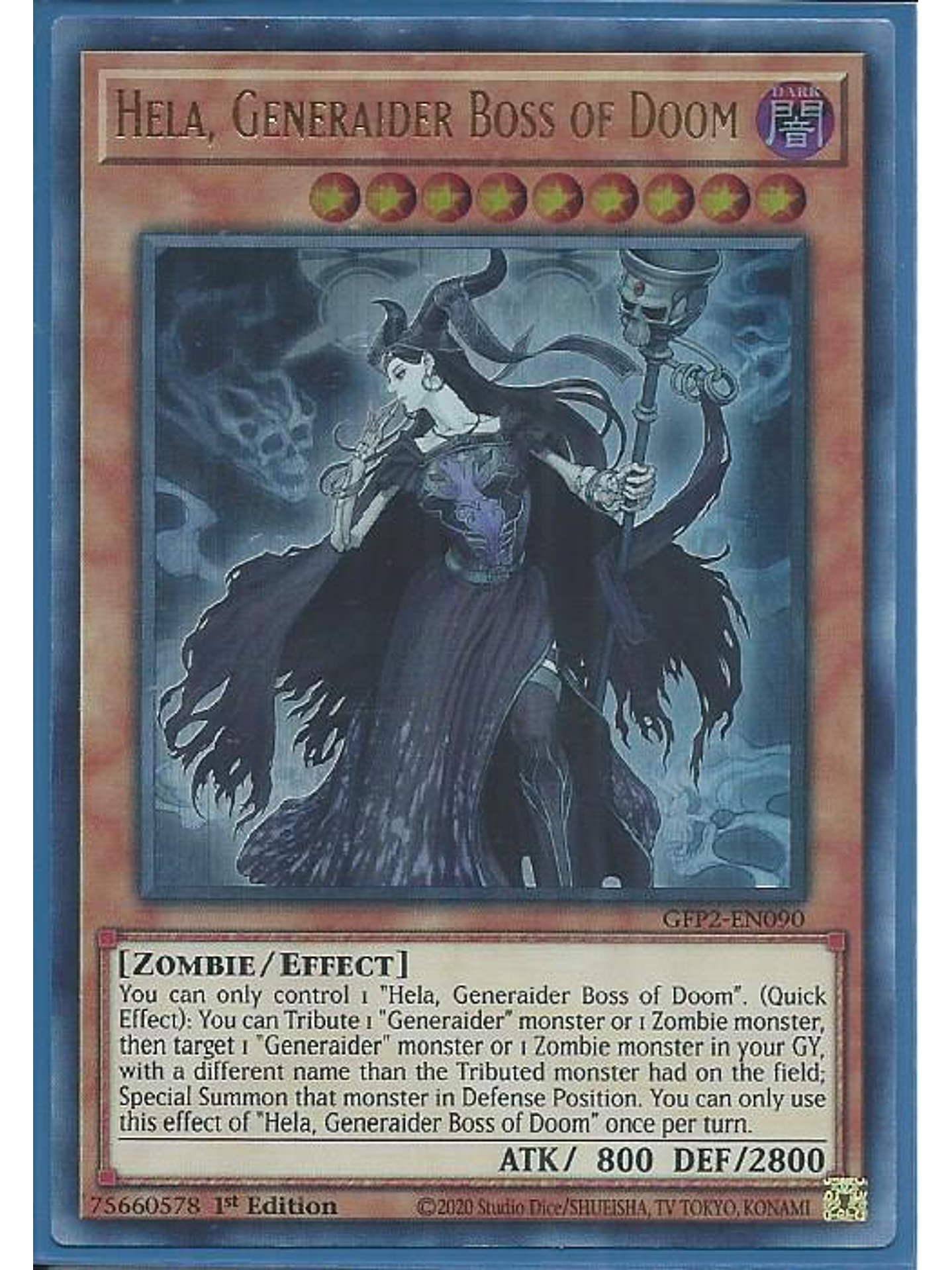 Hela, Generaider Boss of Doom - GFP2-EN090 - Ultra Rare 1st Edition 1