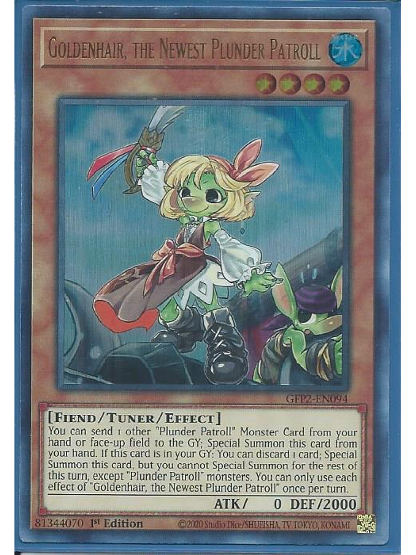 Goldenhair, the Newest Plunder Patroll - GFP2-EN094 - Ultra Rare 1st Edition 1