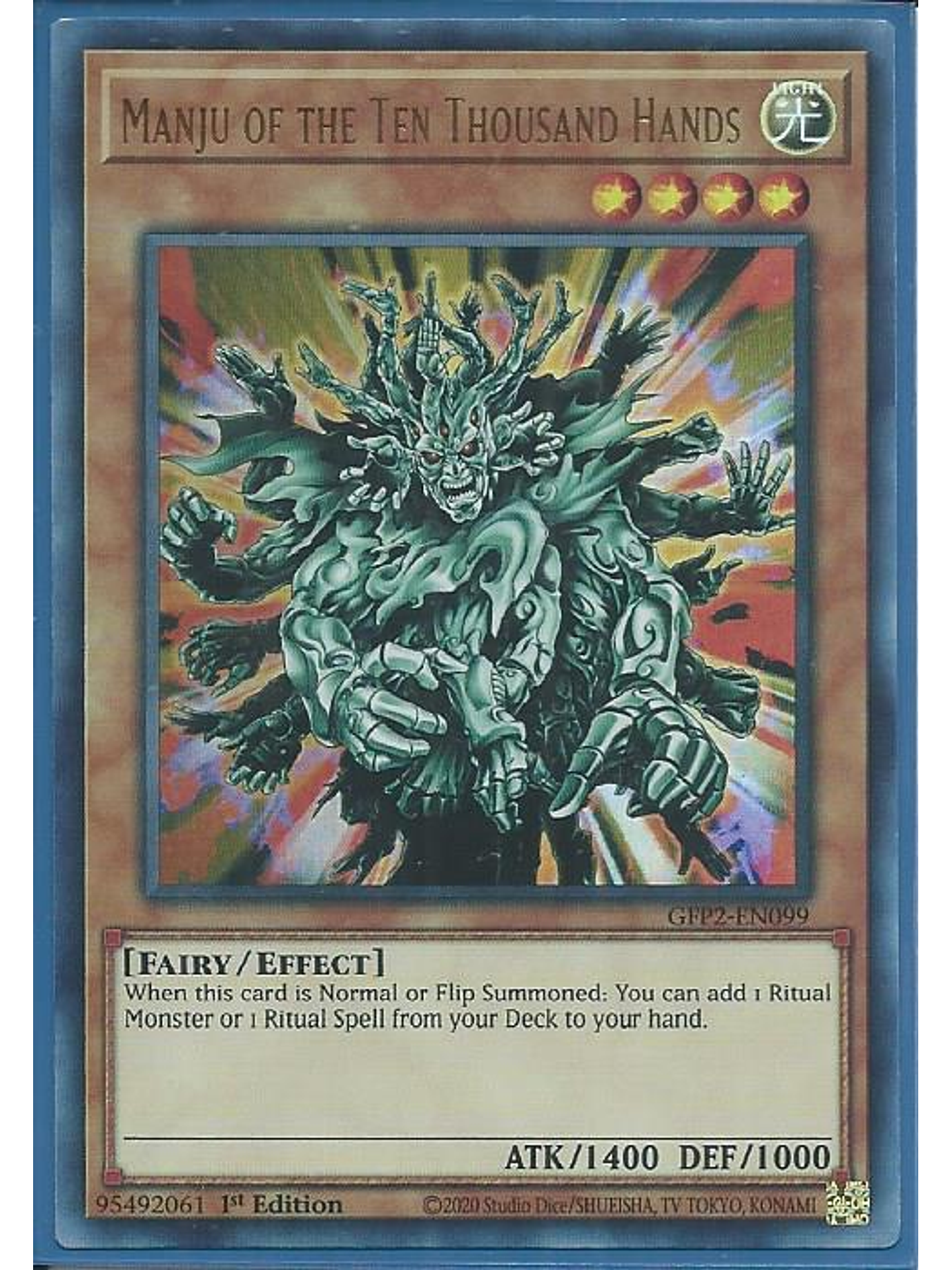 Manju of the Ten Thousand Hands - GFP2-EN099 - Ultra Rare 1st Edition 1