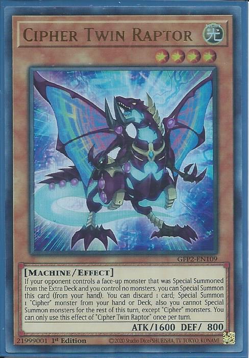 Cipher Twin Raptor - GFP2-EN109 - Ultra Rare 1st Edition