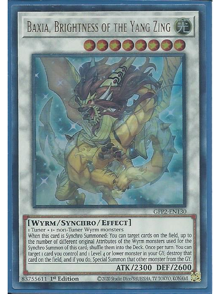 Baxia, Brightness of the Yang Zing - GFP2-EN130 - Ultra Rare 1st Edition 1