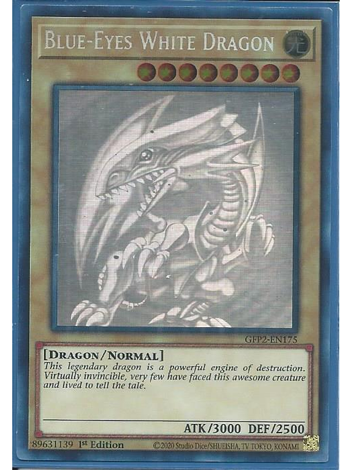 Blue-Eyes White Dragon - GFP2-EN175 - Ghost Rare 1st Edition 1