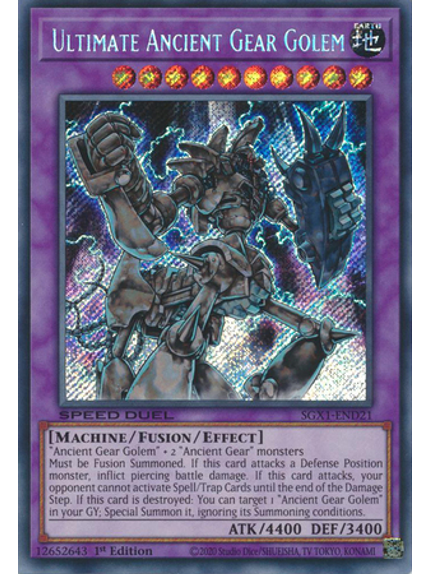 Ultimate Ancient Gear Golem - SGX1-END21 - Secret Rare 1st Edition 1