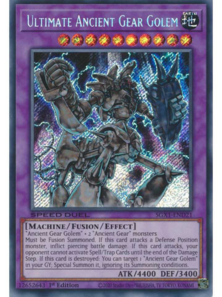 Ultimate Ancient Gear Golem - SGX1-END21 - Secret Rare 1st Edition 1