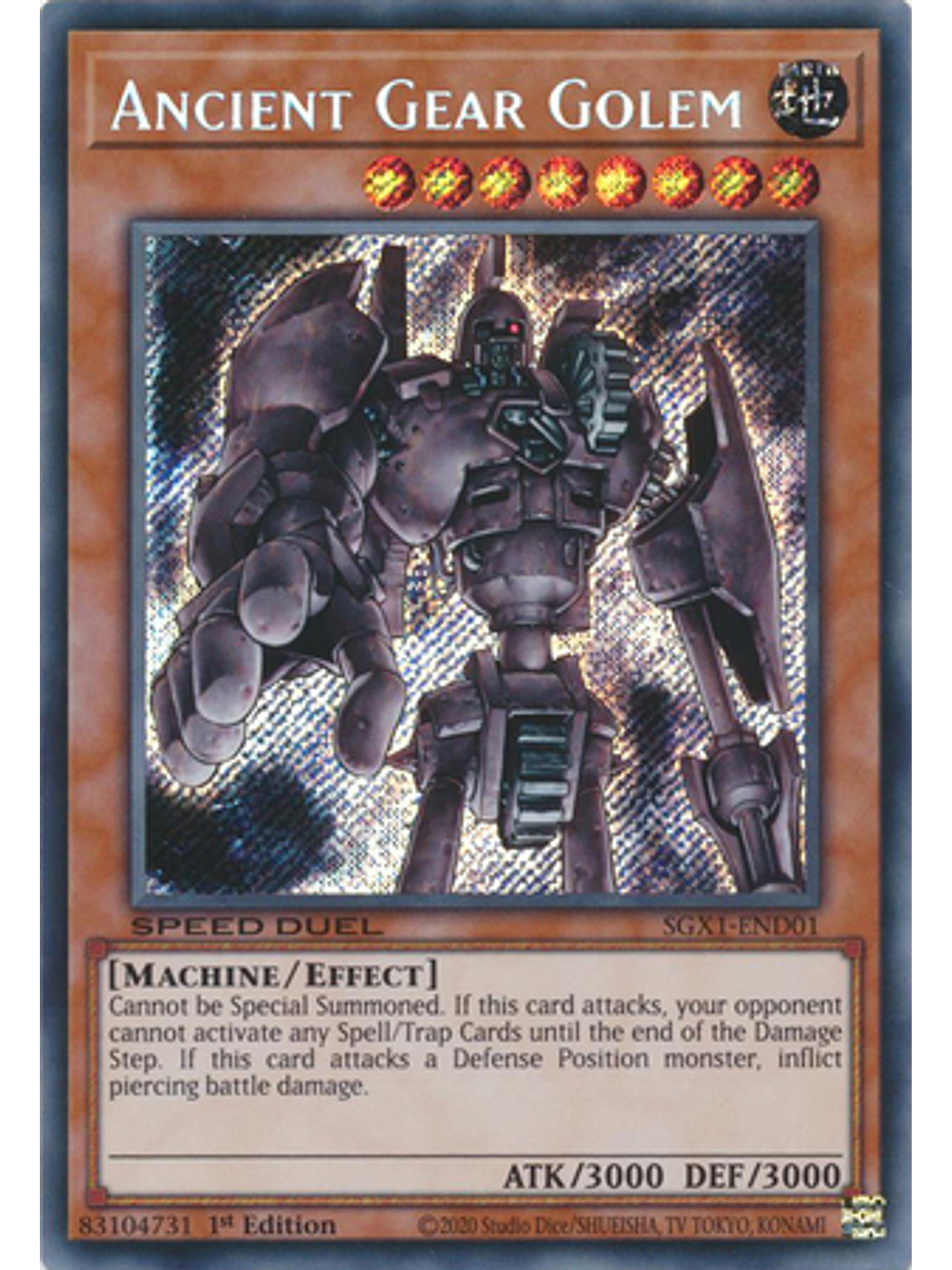 Ancient Gear Golem - SGX1-END01 - Secret Rare 1st Edition 1