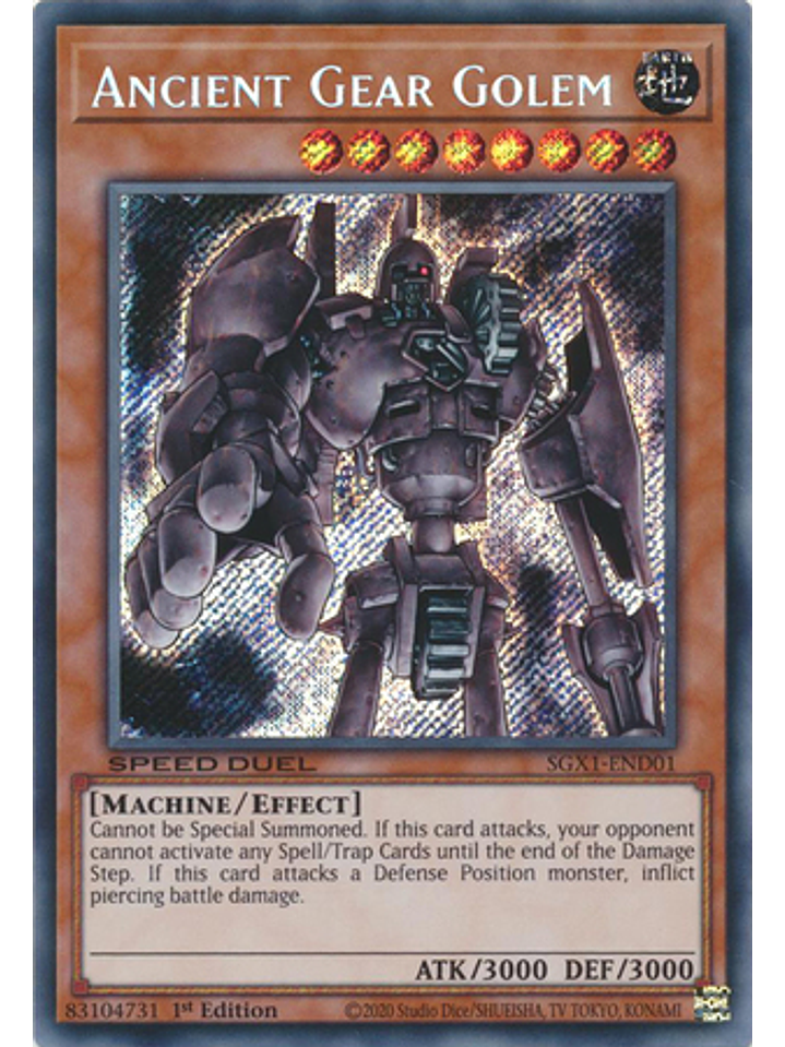 Ancient Gear Golem - SGX1-END01 - Secret Rare 1st Edition 1