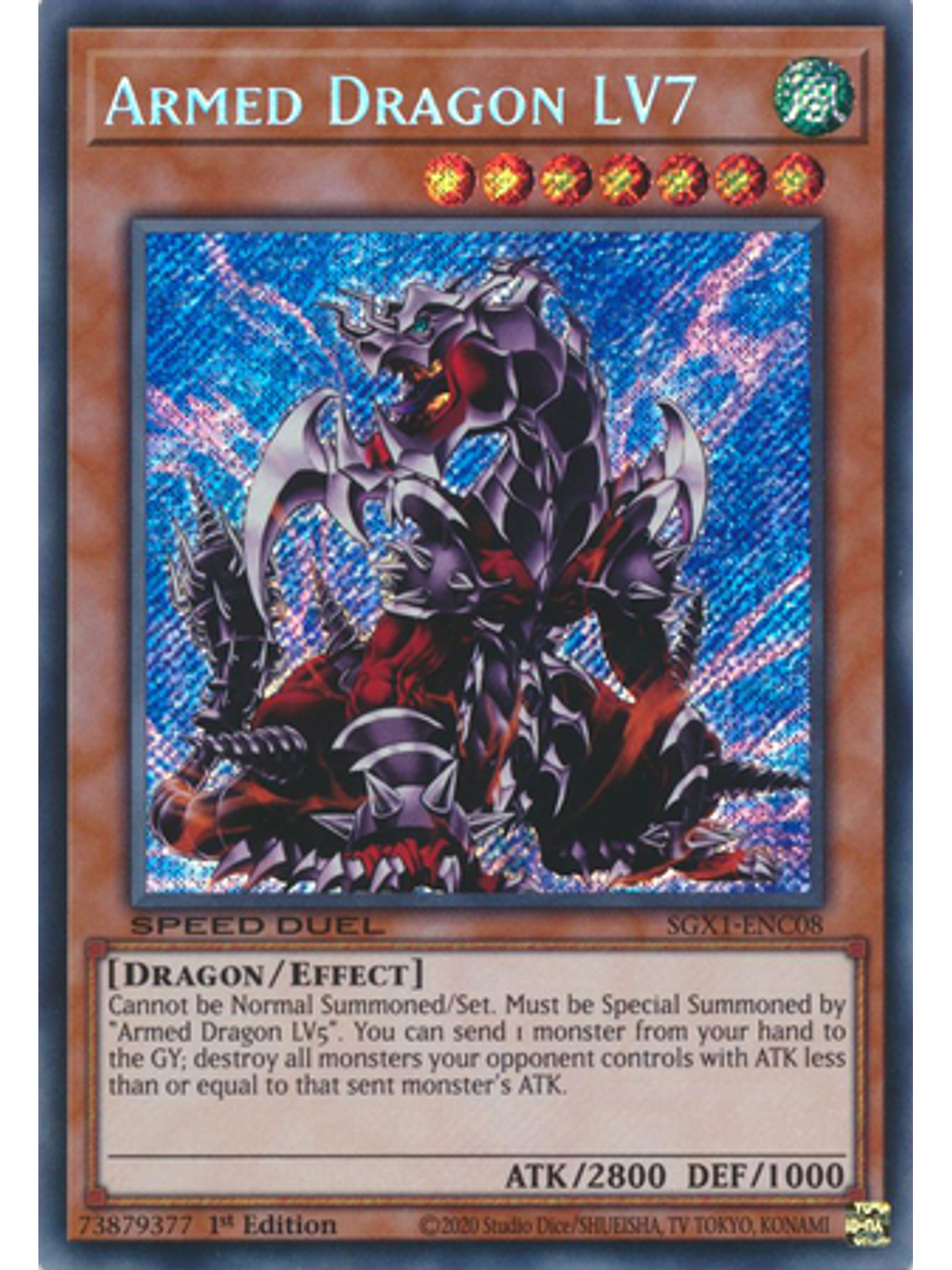 Armed Dragon LV7 - SGX1-ENC08 - Secret Rare 1st Edition 1