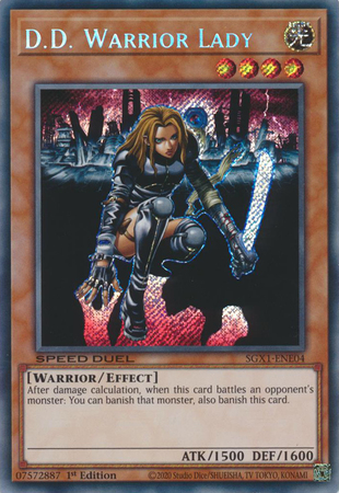 D.D. Warrior Lady - SGX1-ENE04 - Secret Rare 1st Edition