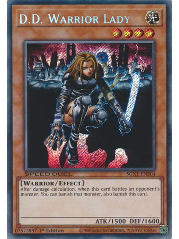 D.D. Warrior Lady - SGX1-ENE04 - Secret Rare 1st Edition 1