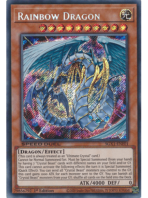 Rainbow Dragon - SGX1-ENF01 - Secret Rare 1st Edition