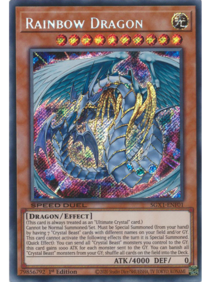 Rainbow Dragon - SGX1-ENF01 - Secret Rare 1st Edition 1