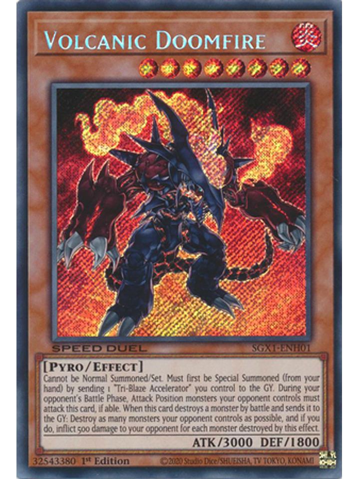 Volcanic Doomfire - SGX1-ENH01 - Secret Rare 1st Edition 1