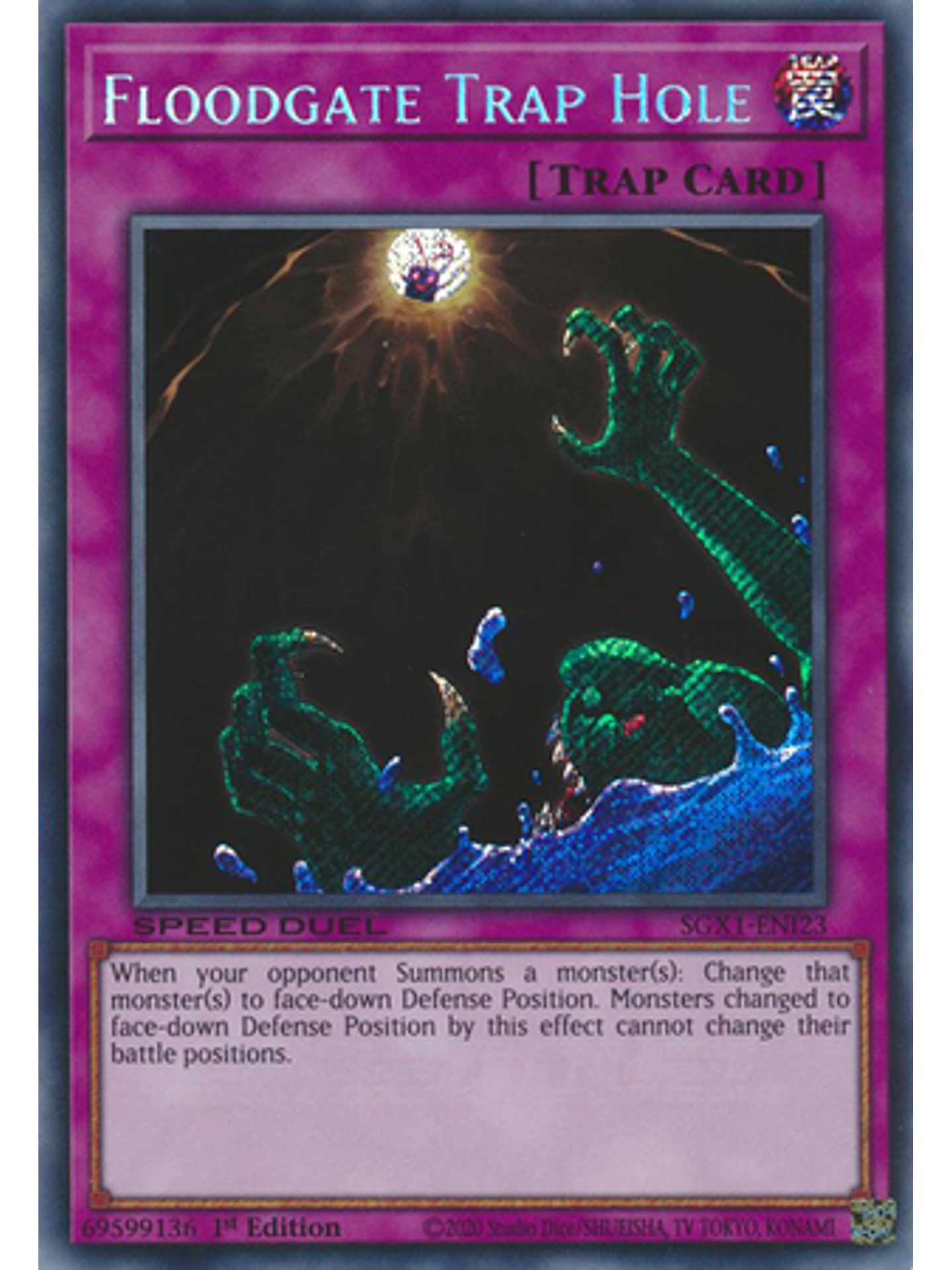 Floodgate Trap Hole - SGX1-ENI23 - Secret Rare 1st Edition 1
