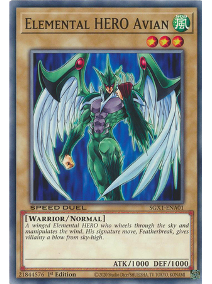 Elemental HERO Avian - SGX1-ENA01 - Common 1st Edition 1
