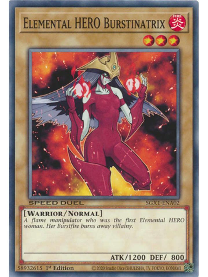 Elemental HERO Burstinatrix - SGX1-ENA02 - Common 1st Edition 1