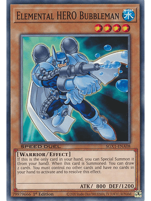Elemental HERO Bubbleman - SGX1-ENA08 - Common 1st Edition