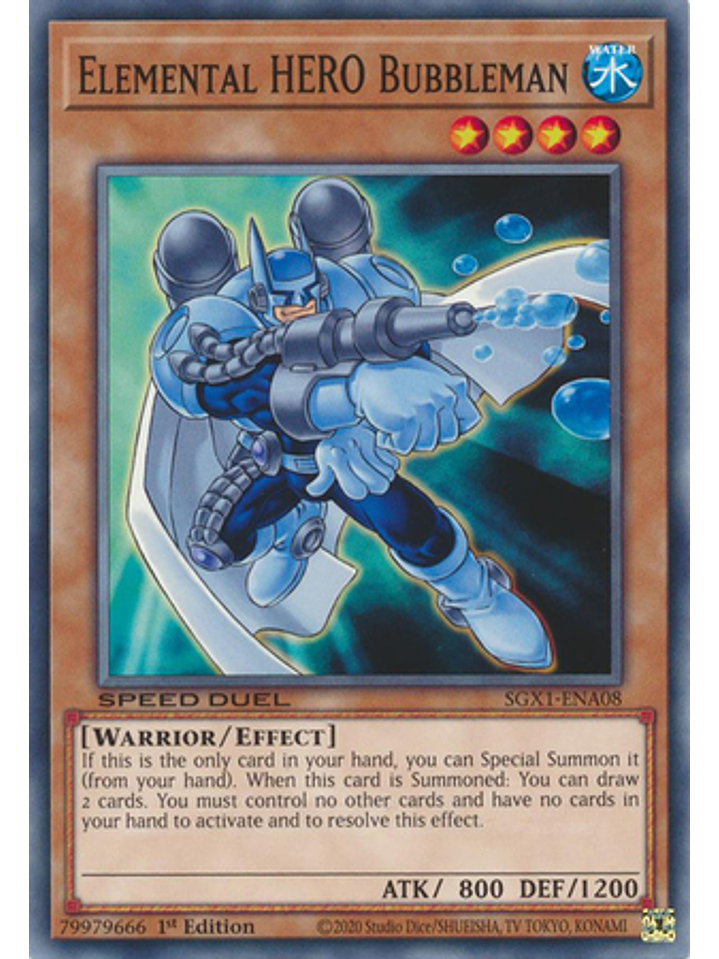 Elemental HERO Bubbleman - SGX1-ENA08 - Common 1st Edition 1