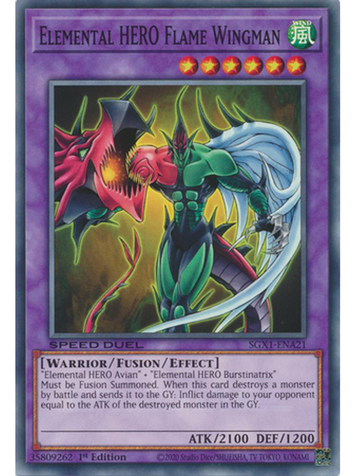 Elemental HERO Flame Wingman - SGX1-ENA21 - Common 1st Edition 1
