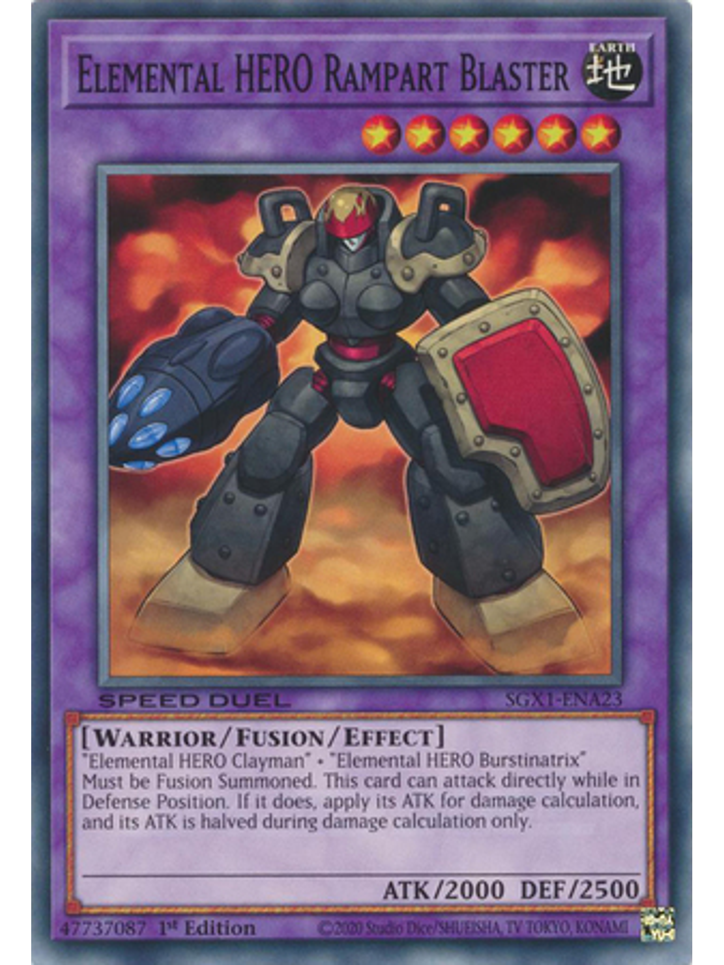 Elemental HERO Rampart Blaster - SGX1-ENA23 - Common 1st Edition 1