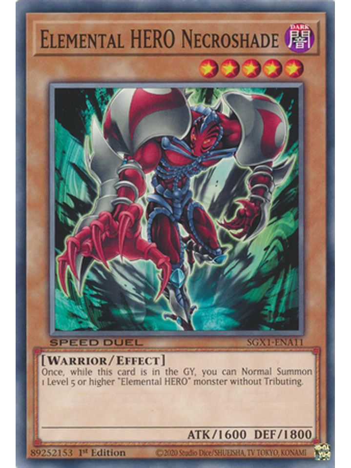 Elemental HERO Necroshade - SGX1-ENA11 - Common 1st Edition 1