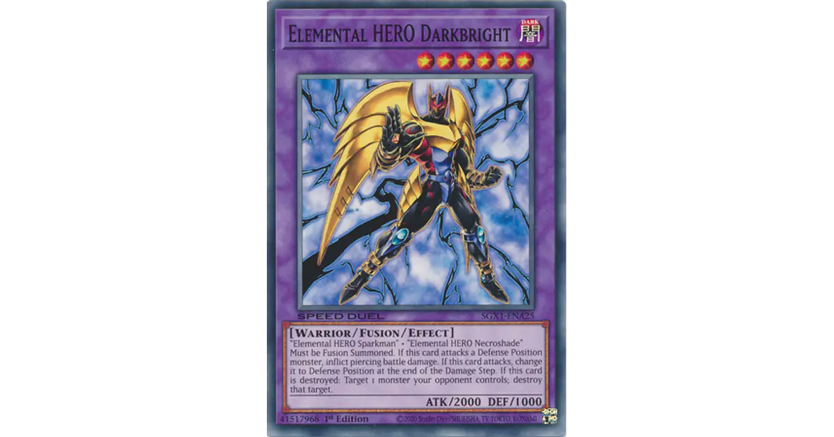 Elemental HERO Darkbright SGX1ENA25 Common 1st Edition