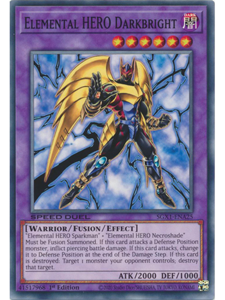 Elemental HERO Darkbright - SGX1-ENA25 - Common 1st Edition 1