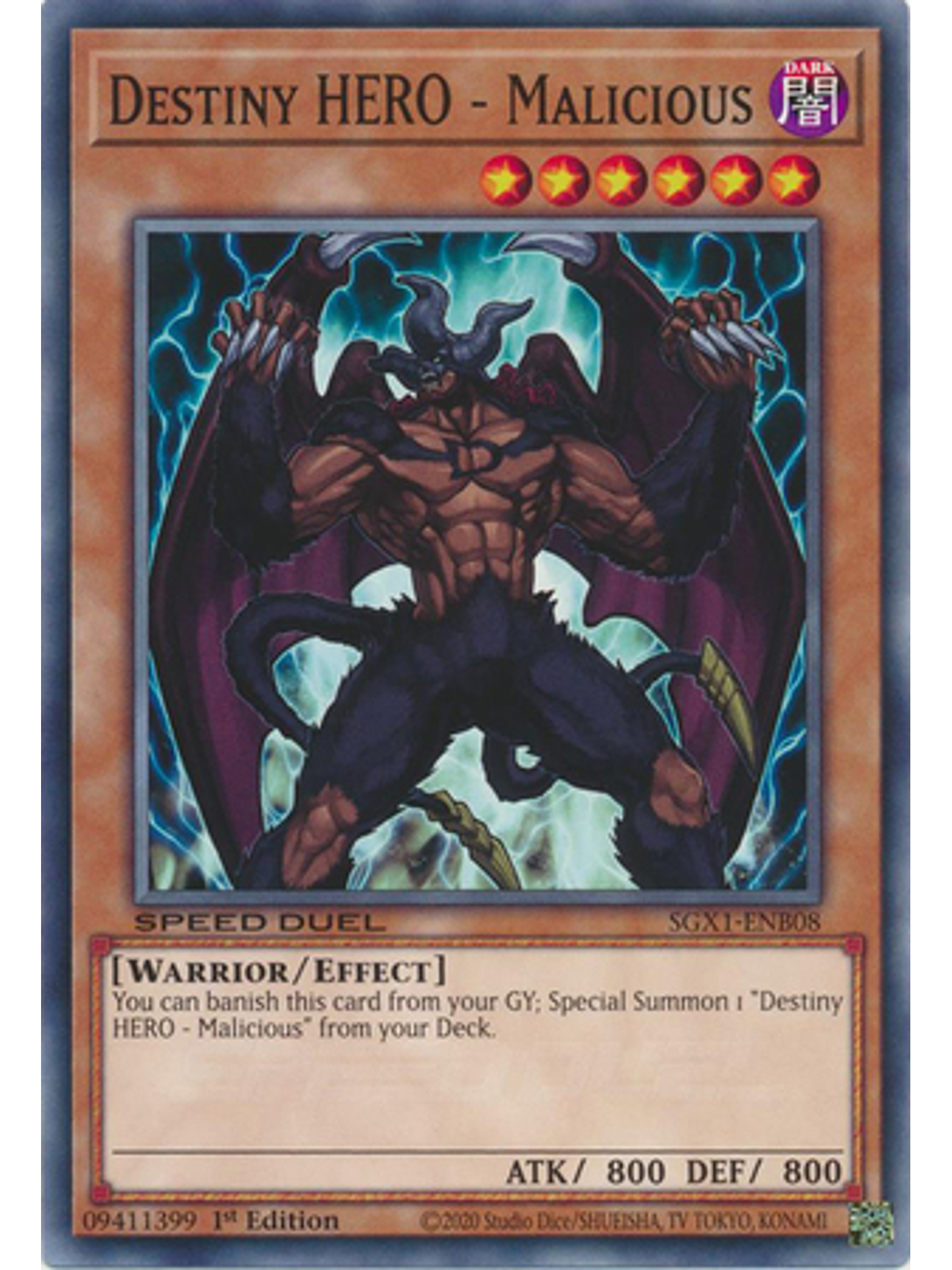 Destiny HERO - Malicious - SGX1-ENB08 - Common 1st Edition 1