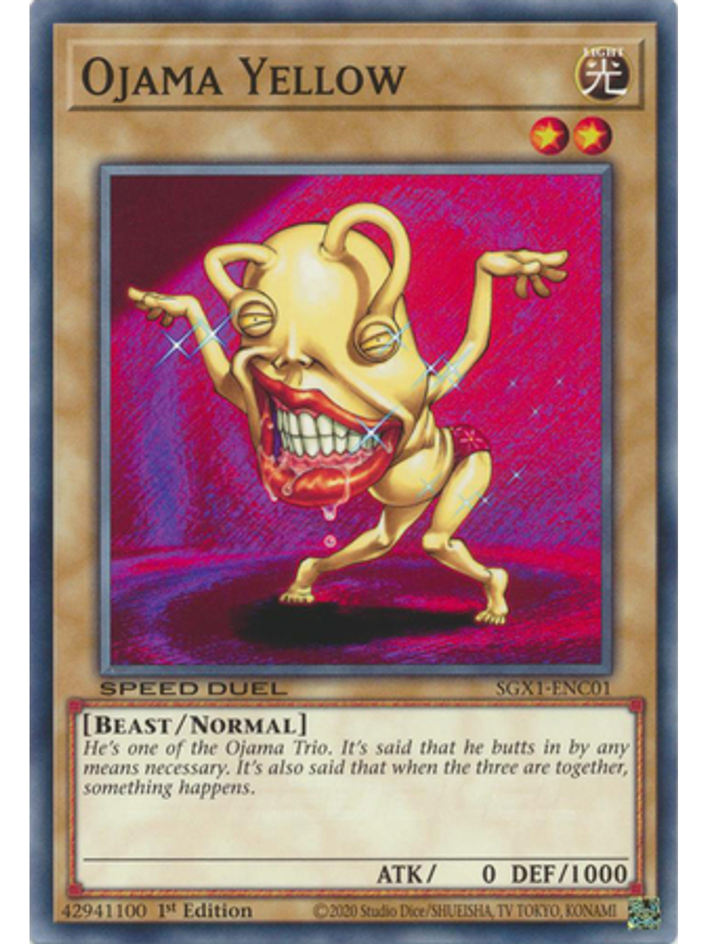 Ojama Yellow - SGX1-ENC01 - Common 1st Edition 1