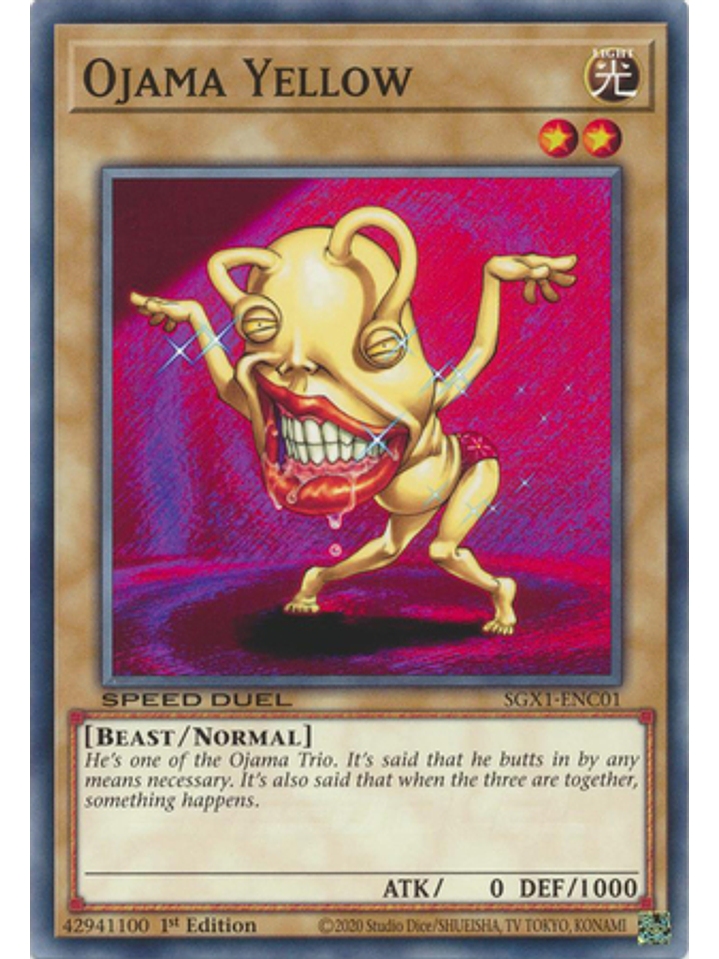 Ojama Yellow - SGX1-ENC01 - Common 1st Edition 1