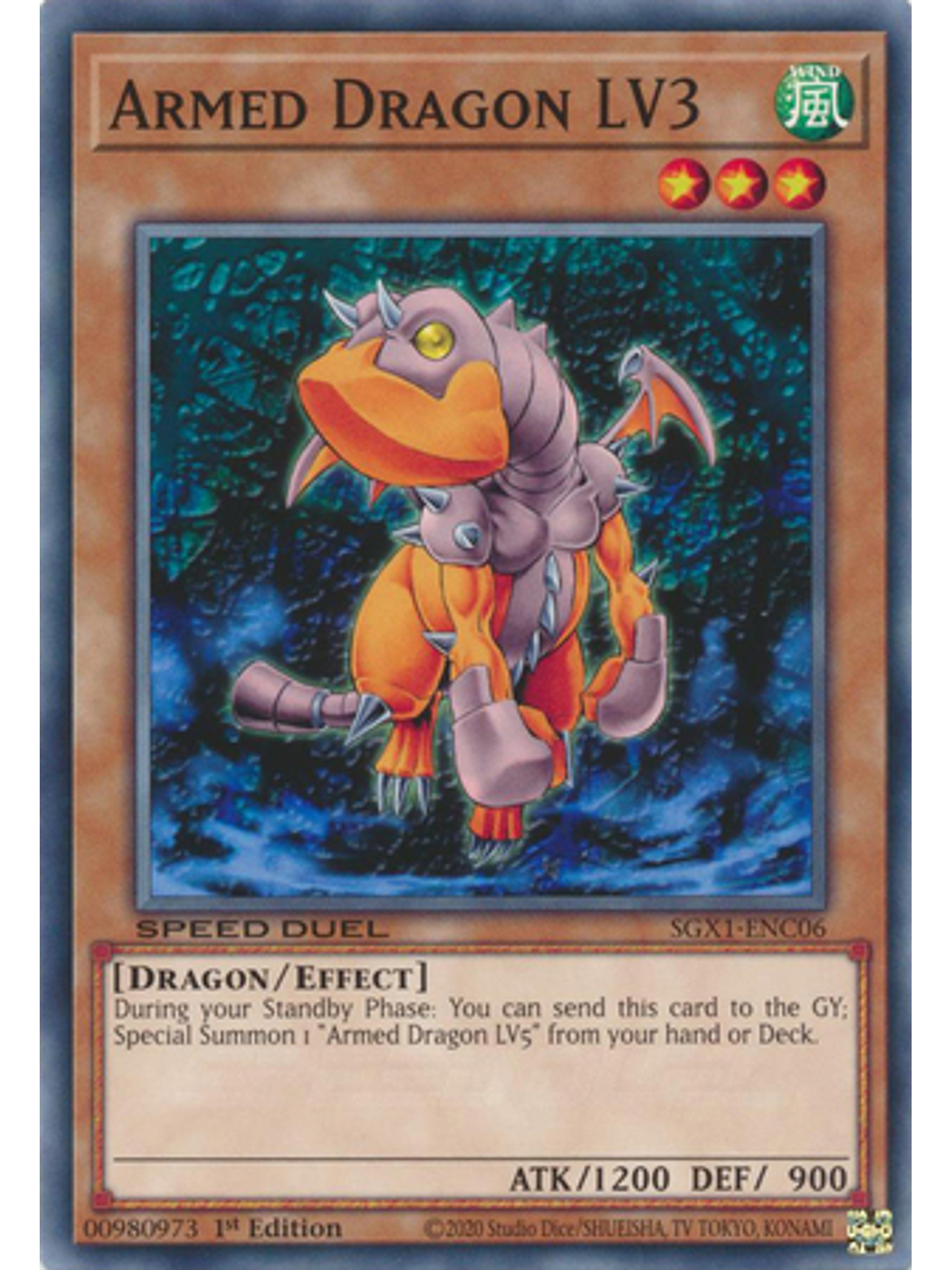 Armed Dragon LV3 - SGX1-ENC06 - Common 1st Edition 1