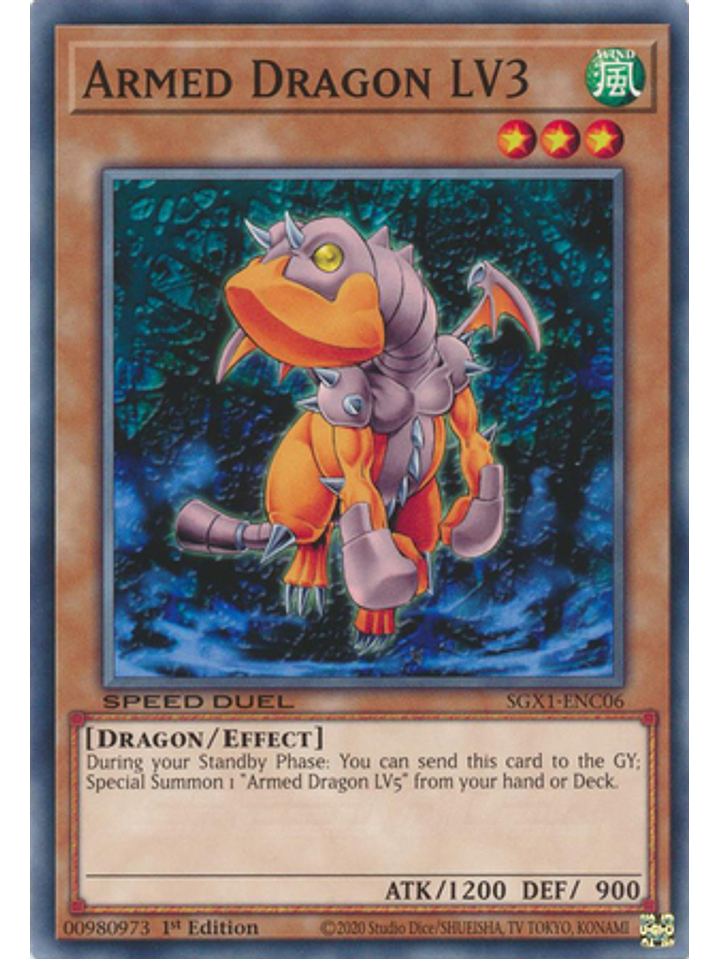 Armed Dragon LV3 - SGX1-ENC06 - Common 1st Edition 1