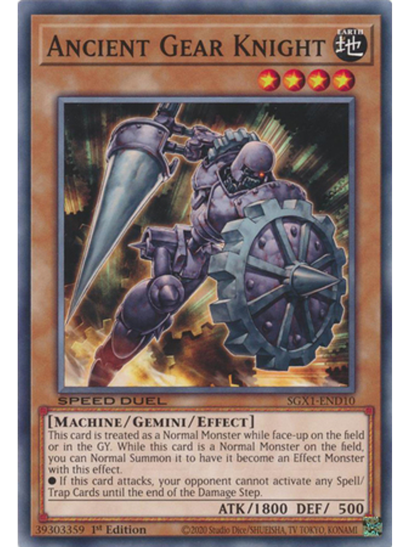 Ancient Gear Knight - SGX1-END10 - Common 1st Edition 1