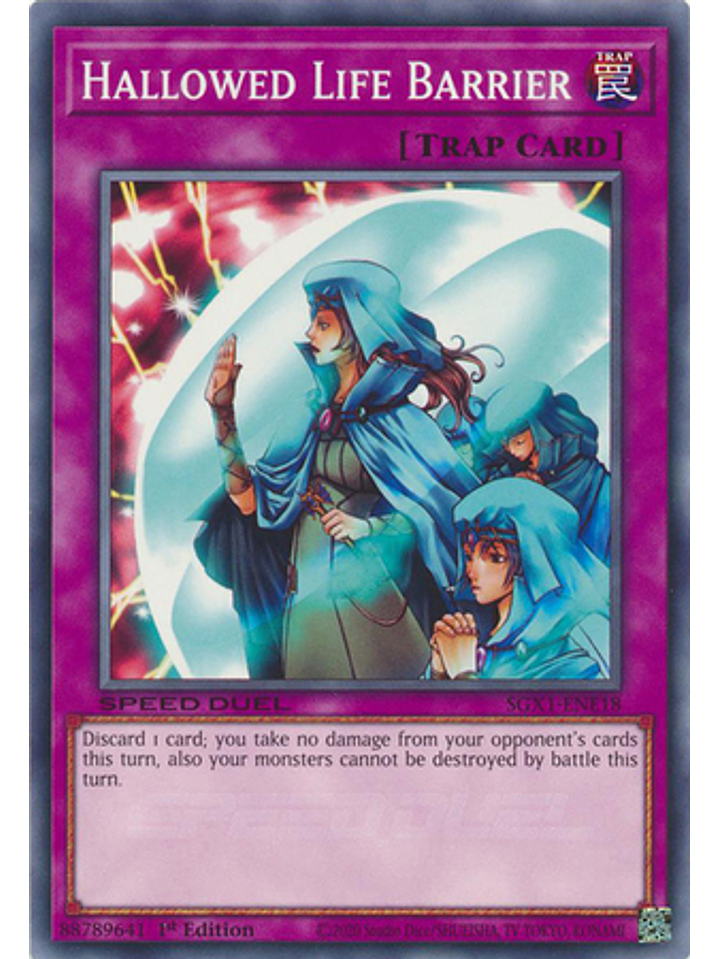 Hallowed Life Barrier - SGX1-ENE18 - Common 1st Edition 1