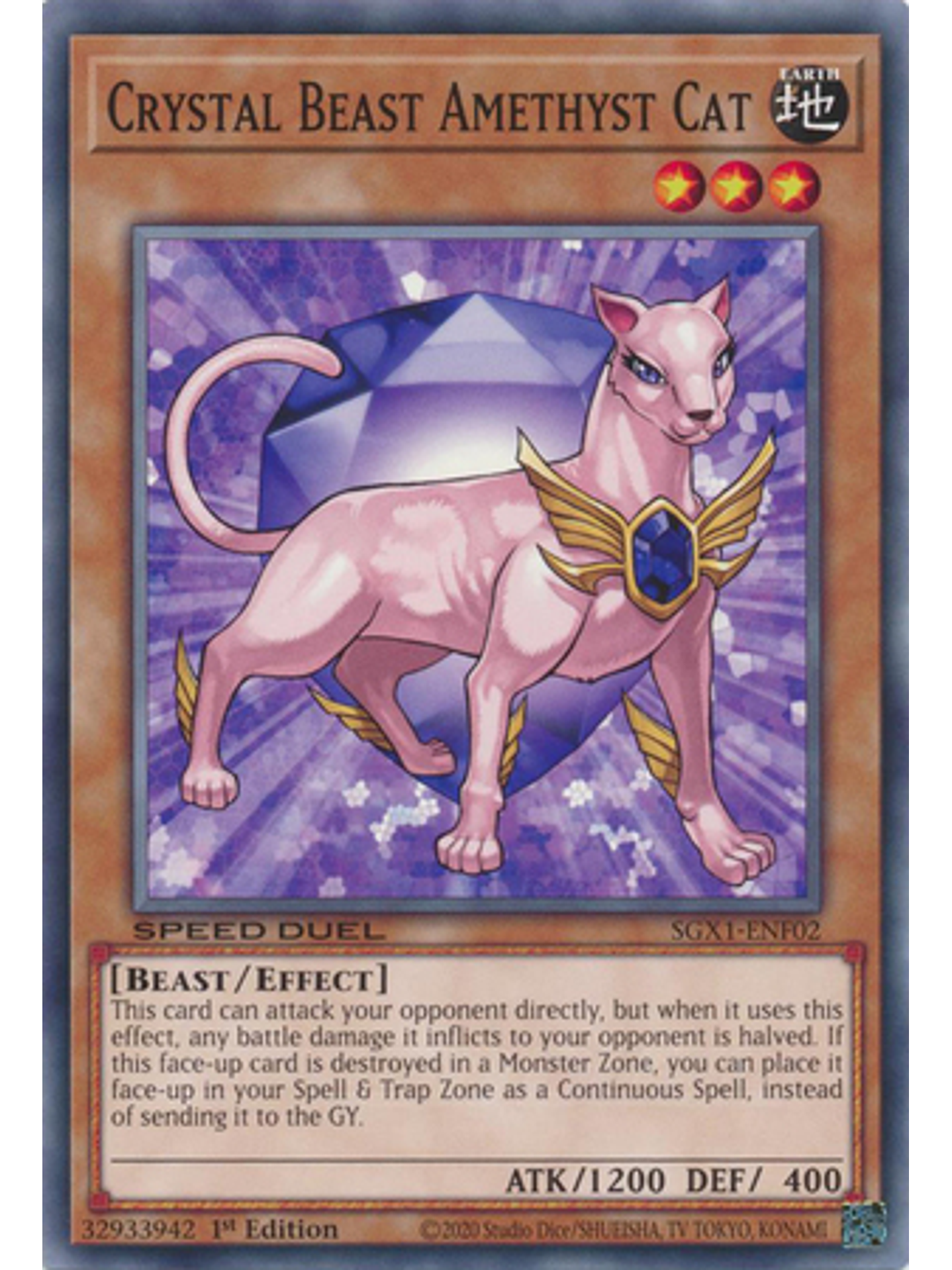 Crystal Beast Amethyst Cat - SGX1-ENF02 - Common 1st Edition 1