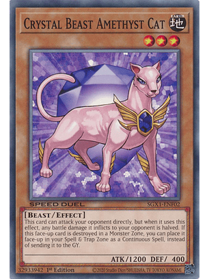 Crystal Beast Amethyst Cat - SGX1-ENF02 - Common 1st Edition