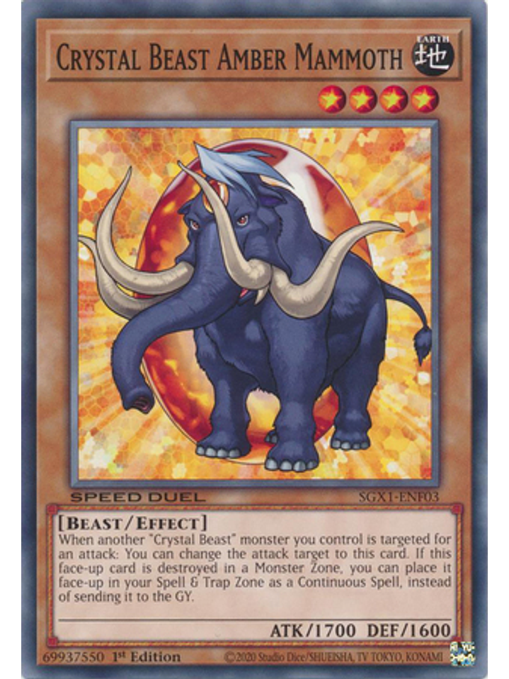 Crystal Beast Amber Mammoth - SGX1-ENF03 - Common 1st Edition 1