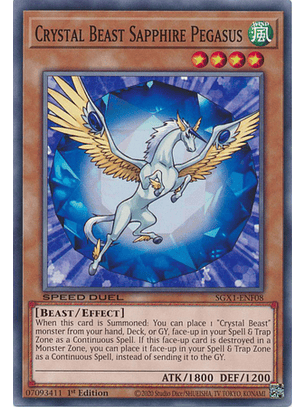 Crystal Beast Sapphire Pegasus - SGX1-ENF08 - Common 1st Edition