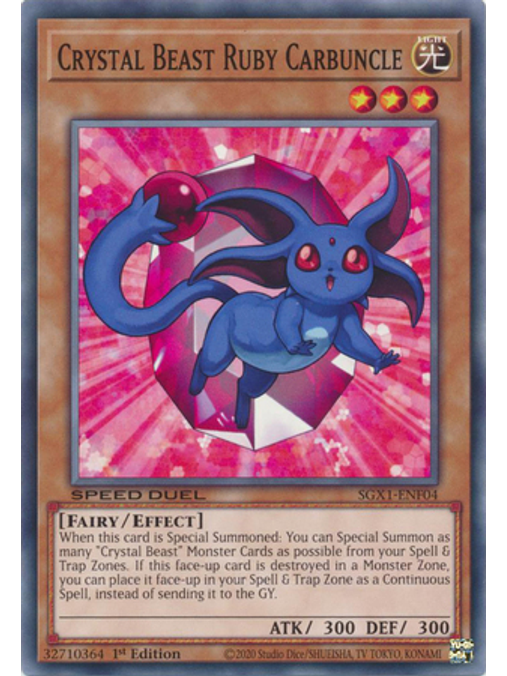 Crystal Beast Ruby Carbuncle - SGX1-ENF04 - Common 1st Edition 1