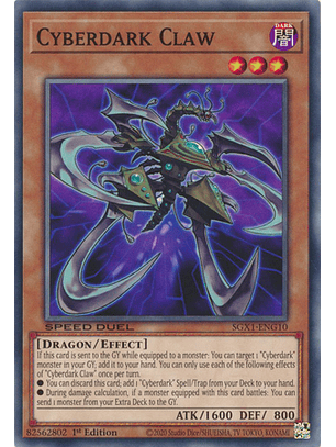 Cyberdark Claw - SGX1-ENG10 - Common 1st Edition