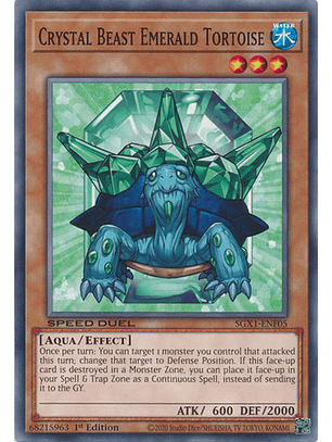Crystal Beast Emerald Tortoise - SGX1-ENF05 - Common 1st Edition
