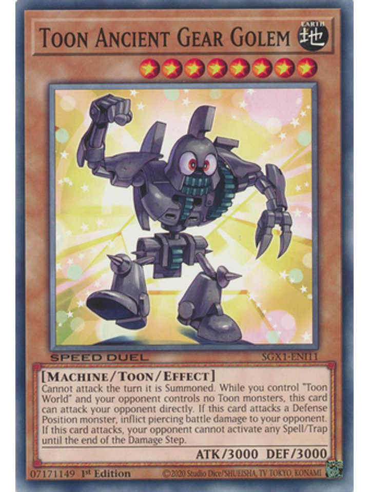 Toon Ancient Gear Golem - SGX1-ENI11 - Common 1st Edition 1