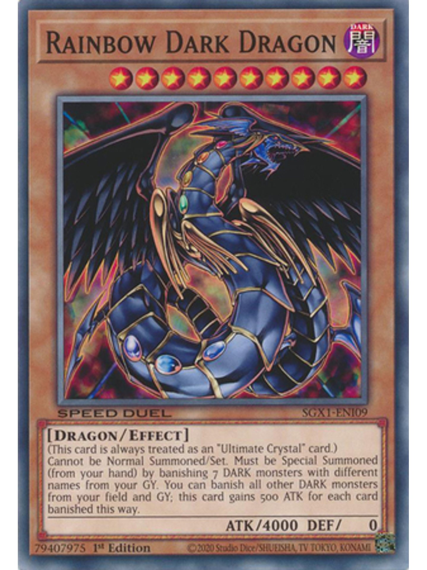 Rainbow Dark Dragon - SGX1-ENI09 - Common 1st Edition 1