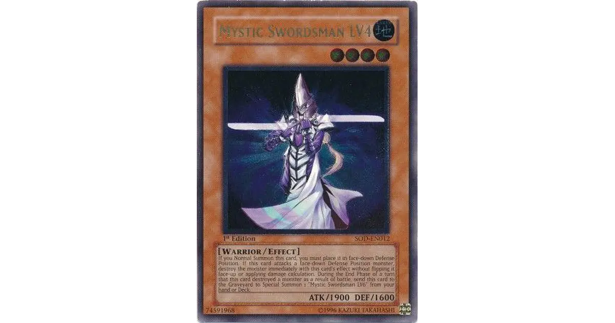 Ultimate Rare - Mystic Swordsman LV4 - SOD-EN012 1st Edition