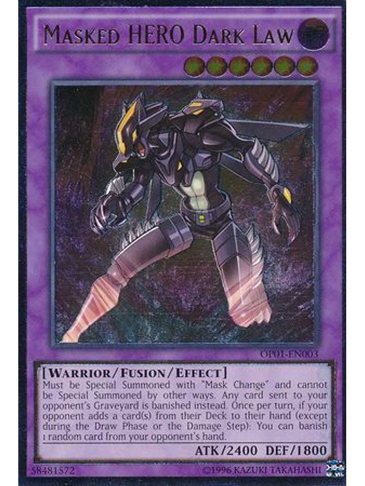 Ultimate Rare - Masked Hero Dark Law - OP01-EN003 1
